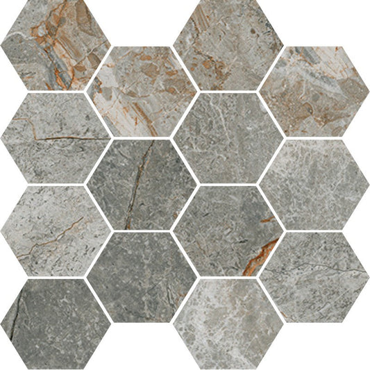 Happy Floors Toscana 10" x 11" Matte Porcelain Hexagon Mosaic