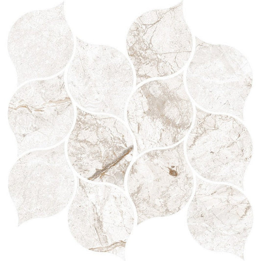 Happy Floors Toscana 11" x 13" Matte Porcelain Leaf Mosaic