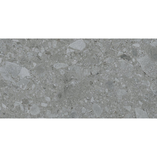 Emser Fixt Stone 12" x 24" Rectified Matte Porcelain Tile, Dark Gray, 11.69" x 23.5"
