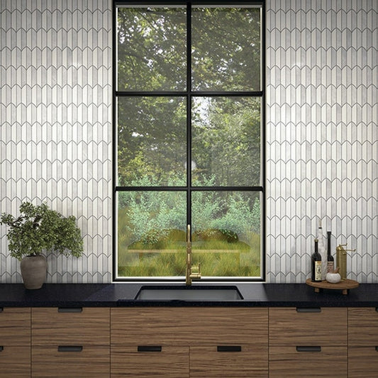Daltile-Eclessia-Marble-13-x-14-Polished-Natural-stone-Feather-Mosaic-Cristallo-Blend