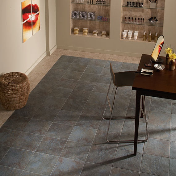 Daltile Continental Slate 6" x 6" Matte Porcelain Floor Tile, English Grey, 5.81" x 5.81"