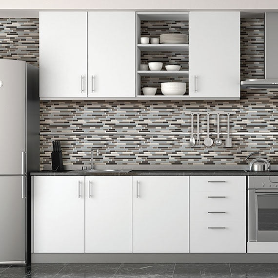 Daltile Endeavors 12" x 12" Mixed Natural Stone 5/8" Random Mosaic, Neo Classic Blend, 11.87" x 13"