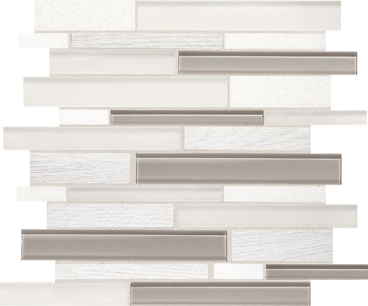 Daltile Idyllic Blends 11" x 11" Stone & Glass 2" Hexagon Mosaic, Serene Storm, 10.87" x 11.06"