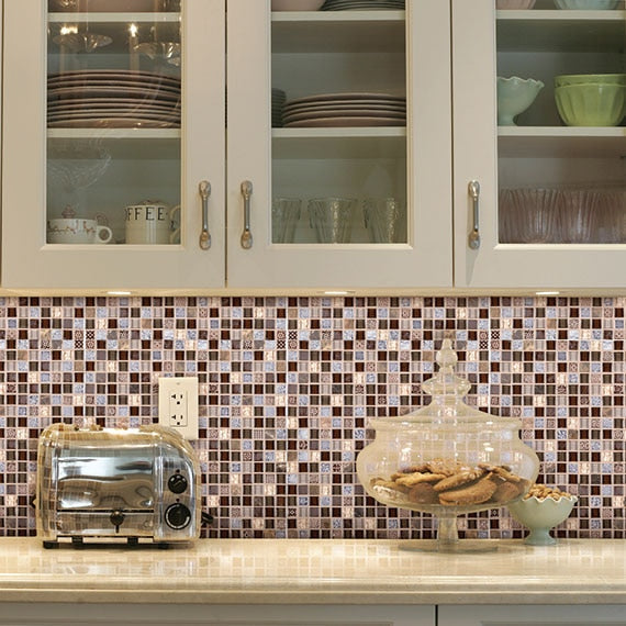 Daltile Marvel 12" x 12" Stone & Glass 5/8" Straight Joint Mosaic, Ruby, 11.87" x 11.87"