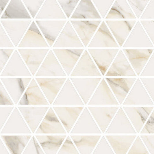 Happy Floors Dorian 12" x 12" Honed Porcelain Triangle Mosaic, Gold Honed, 12" x 12"