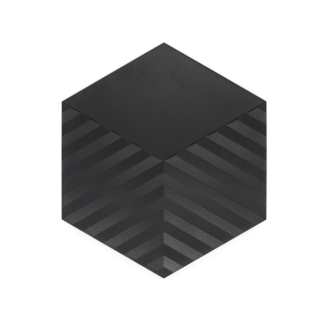 Daltile Electric 5" x 6" Satin Stone & Metal Hexagon Tread Wall Tile, Volt Carbon, 5.25" x 6"