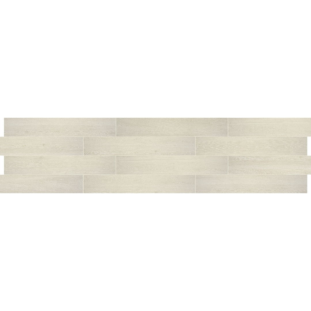Daltile Emerson Wood 8" x 48" Matte Porcelain Microban Floor Tile, Ash White, 8" x 48"