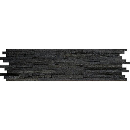 Emser-Slate-Quartzite-&-Sandstone-6-x-24-Textured-Natural-Stone-Mini-Stacked-Tile-Black-Quartzite