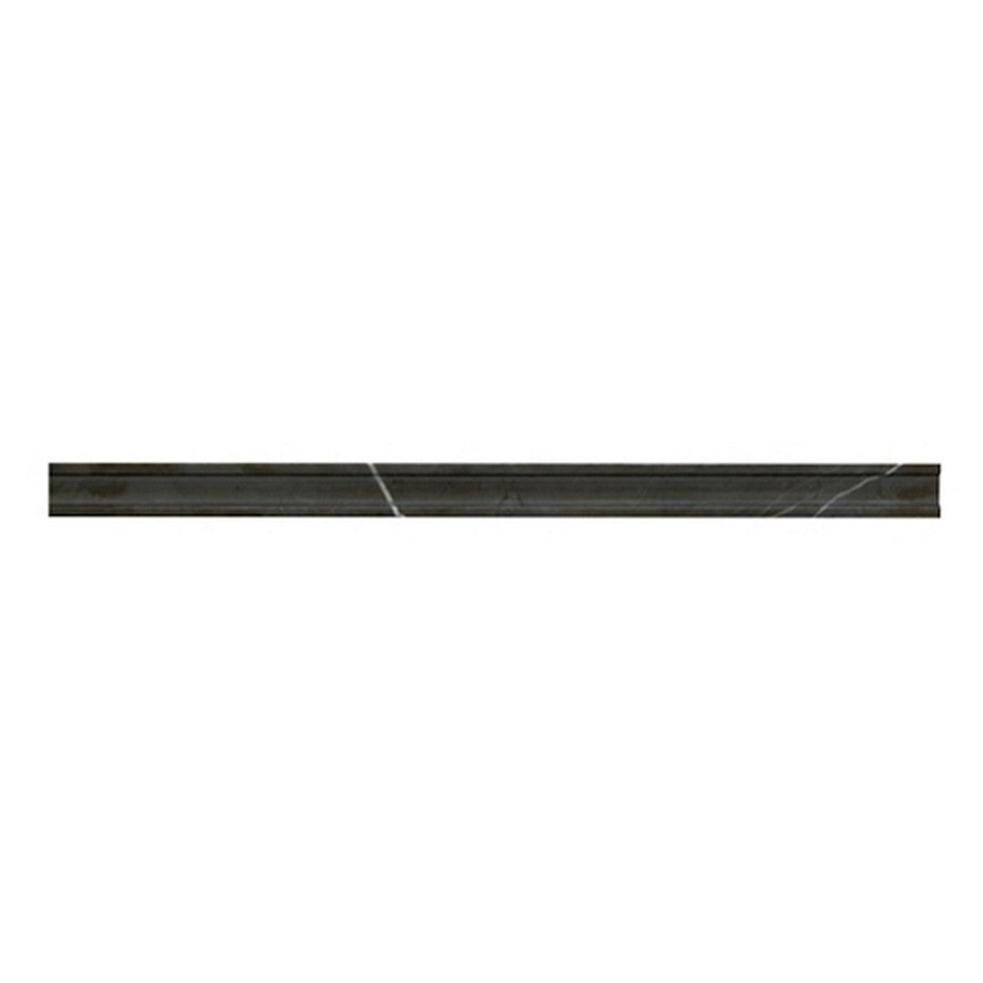 Daltile Natural Stone Marble 0.75" x 12" Honed Modern Pencil Rail Trim, Antico Scuro, 0.75" x 12"