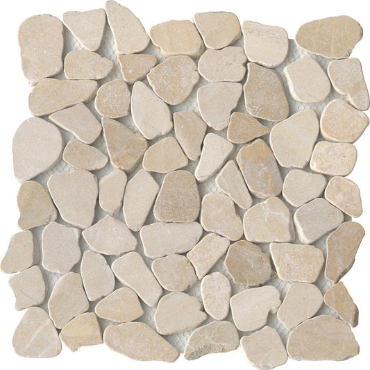 Emser Cultura 12" x 12" Natural Stone Onyx Pebble Mosaic, Beige, 11.81" x 11.81"