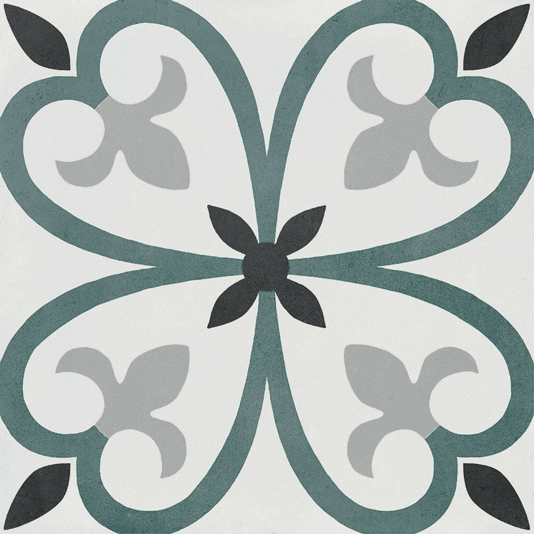 Marazzi D_Segni Color 8" x 8" Clover Deco Matte Porcelain Tile, Clover, 7.88" x 7.88"