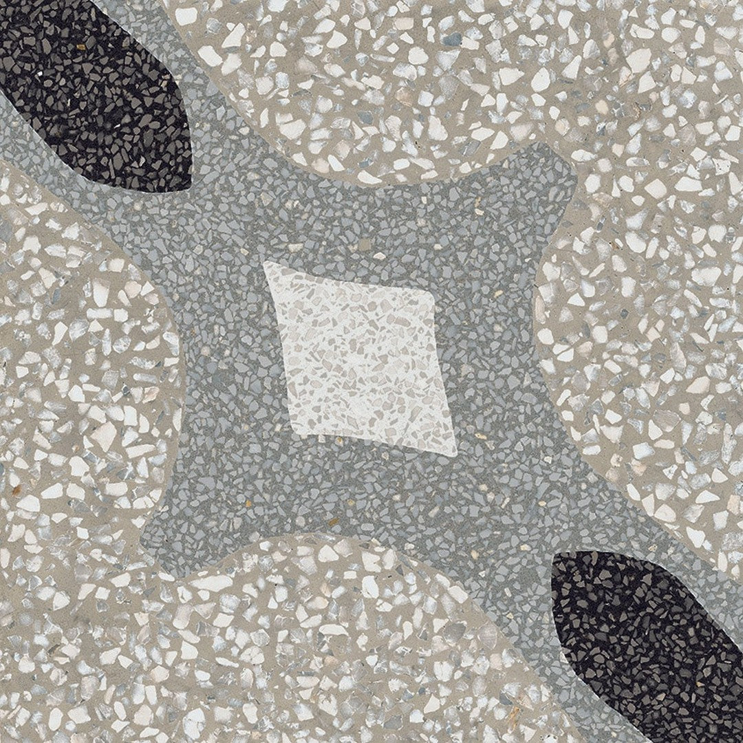 Marazzi D_Segni Terrazzo 8" x 8" Croix Deco Matte Porcelain Tile, Croix, 7.88" x 7.88"