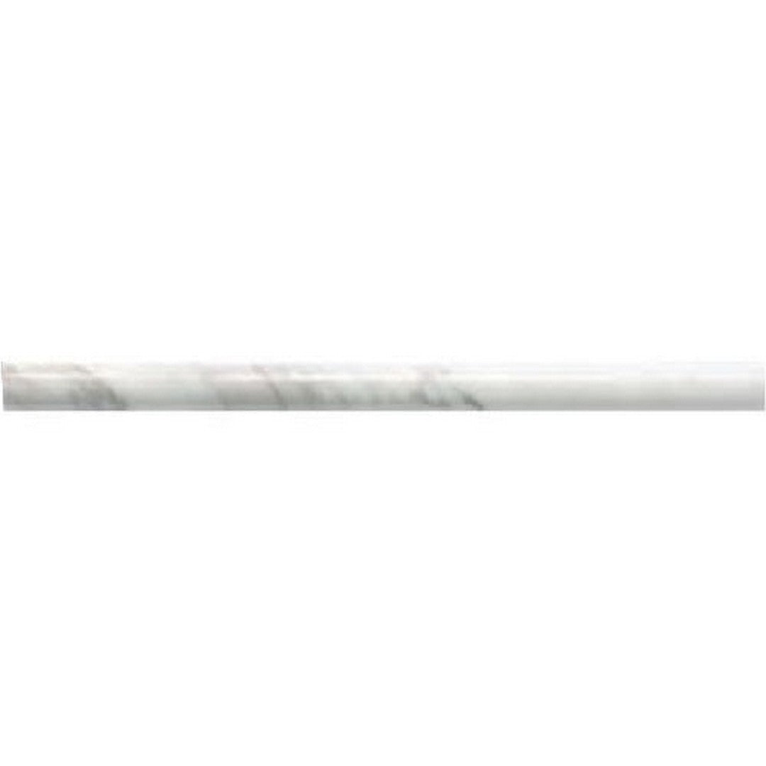Daltile Natural Stone Marble 0.5" x 12" Polished Petite Pencil Rail Trim, Contempo White, 0.5" x 12"