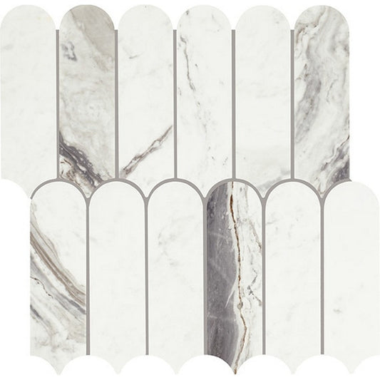 Daltile-Eclessia-Marble-12-x-13-Polished-Natural-stone-Elongated-Fan-Mosaic-Volakas