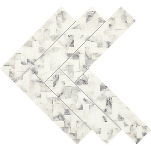 Daltile-Eclessia-Marble-13-x-14-Polished-Natural-stone-Double-Herringbone-Mosaic-Arabescato-Argento