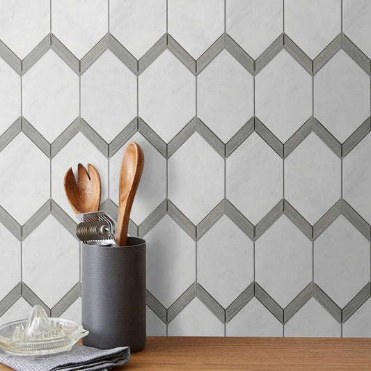 Emser-Intrigue-11-x-15-Rectified-Polished-Picket-Stone-&-Glass-Mosaic-Picket-Gray