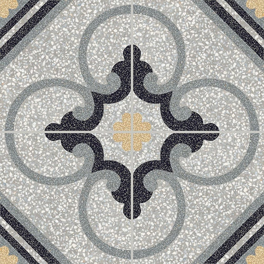 Marazzi D_Segni Terrazzo 8" x 8" Fresco Deco Matte Porcelain Tile, Fresco, 7.88" x 7.88"
