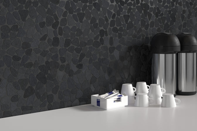 Emser Rivera 12" x 12" Honed Flat Pebbles Four Color Natural Stone Mosaic, 4 Color Blend Flat, 11.81" x 11.81"