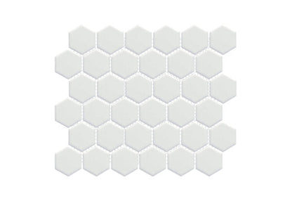 Happy Floors Artisan 11" x 12.5" Grip Porcelain 2" Hexagon Mosaic, Black, 11" x 12.5"
