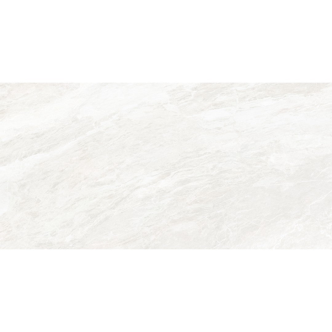Happy Floors Bernini 24" x 48" Polished Rectified Porcelain Tile, Ice, 24" x 48"