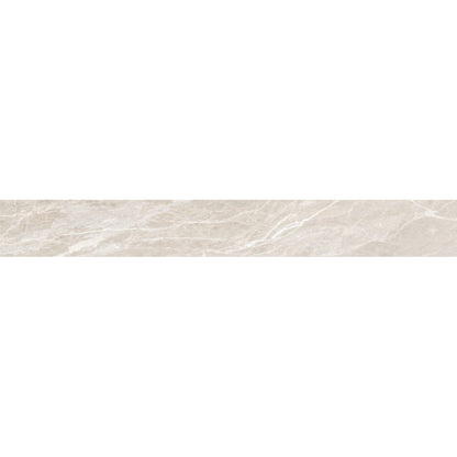 Happy Floors Bernini 3" x 24" Natural Porcelain Bullnose, Cream, 3" x 24"