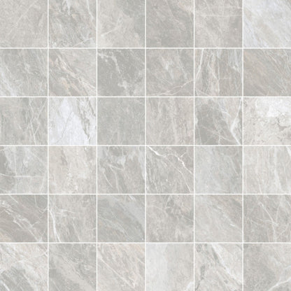 Happy Floors Bernini 12" x 12" Natural Porcelain 2" Mosaic, Frost, 12" x 12"