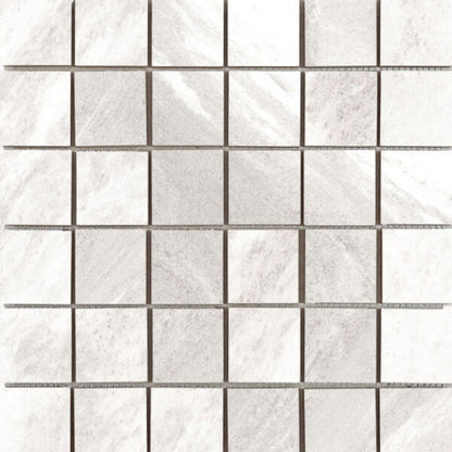 Happy Floors Waves 12" x 12" Rectified Natural Porcelain 2" Mosaic, Cloud, 12" x 12"