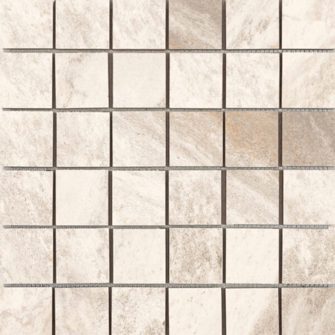 Happy Floors Waves 12" x 12" Rectified Natural Porcelain 2" Mosaic, Sand, 12" x 12"