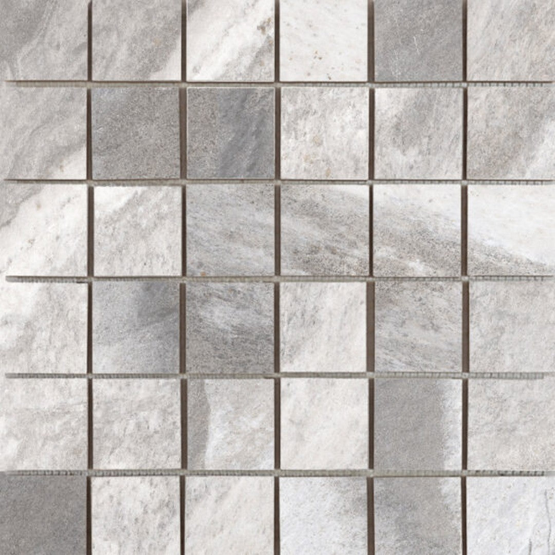 Happy Floors Waves 12" x 12" Rectified Natural Porcelain 2" Mosaic, Tide, 12" x 12"