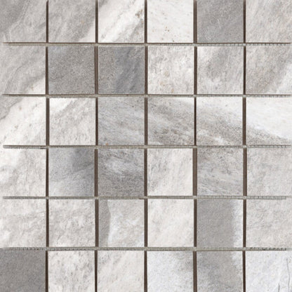 Happy Floors Waves 12" x 12" Rectified Natural Porcelain 2" Mosaic, Tide, 12" x 12"