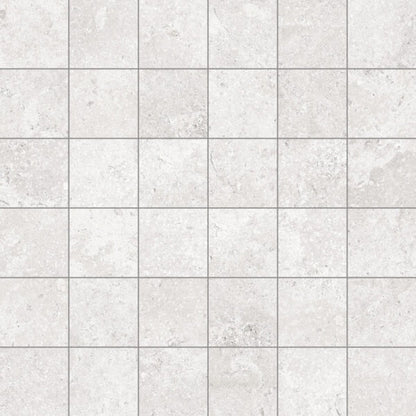 Happy Floors Timeless 12" x 12" Rectified Natural Porcelain 2" Mosaic, White, 12" x 12"