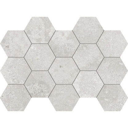 Happy Floors Timeless 10" x 14" Rectified Natural Porcelain Mosaic, Grey, 10" x 14"