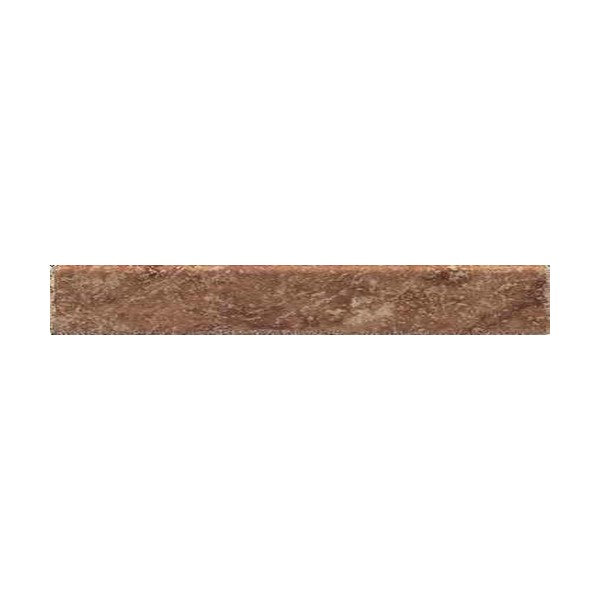 Happy Floors Pietra D' Assisi 3" x 12" Pressed Natural Porcelain Bullnose, Rosso, 3" x 12"