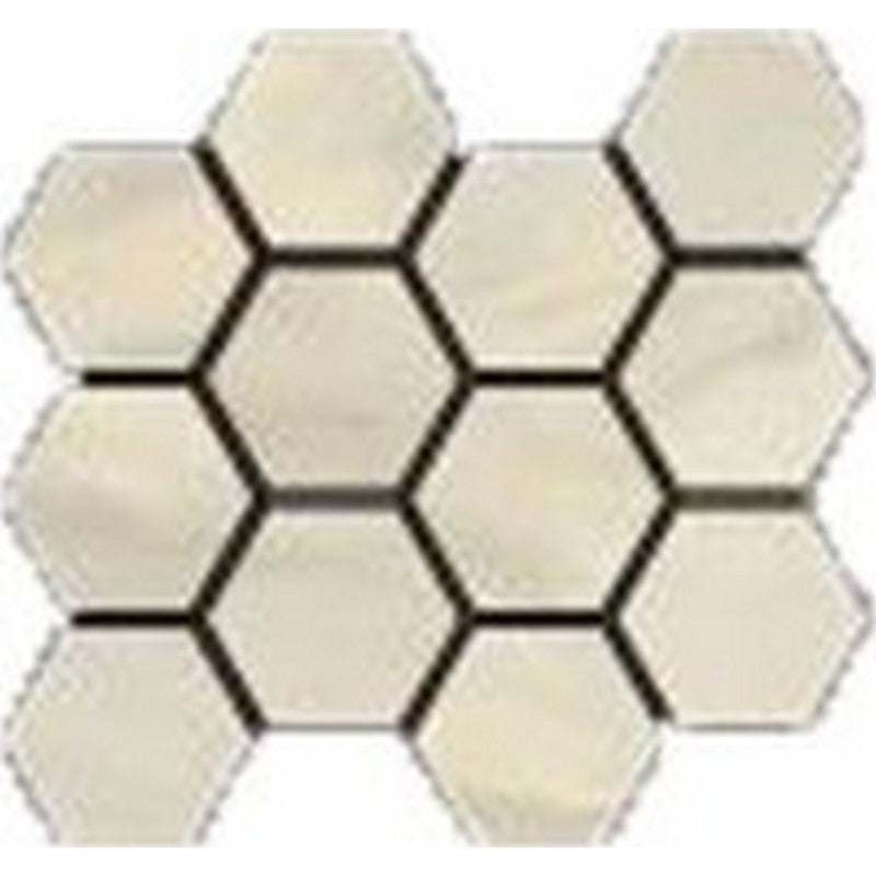 Happy Floors Bardiglio 12" x 14" Natural Porcelain Hexagon Mosaic