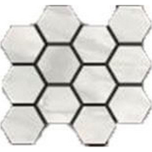 Happy Floors Bardiglio 12" x 14" Natural Porcelain Hexagon Mosaic