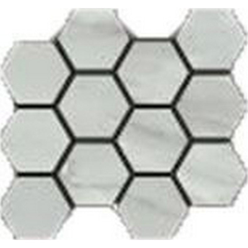 Happy Floors Bardiglio 12" x 14" Polished Porcelain Hexagon Mosaic