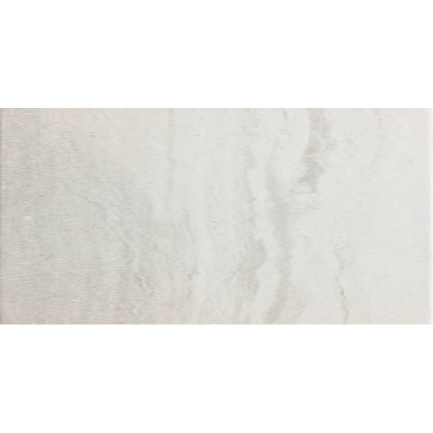 Happy Floors Tivoli 12" x 24" Pressed Natural Porcelain Tile, Bianco, 12" x 24"