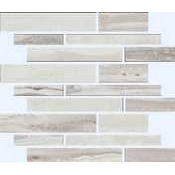 Happy Floors Exotic Stone 12" x 12" Polished Porcelain Muretto Mosaic, Arctic Polished, 12" x 12"