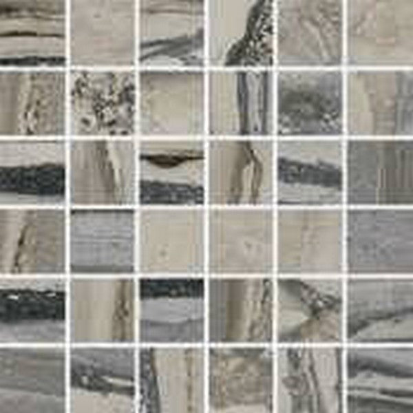 Happy Floors Exotic Stone 12" x 12" Rectified Natural Porcelain 2" Mosaic, Fossil, 12" x 12"
