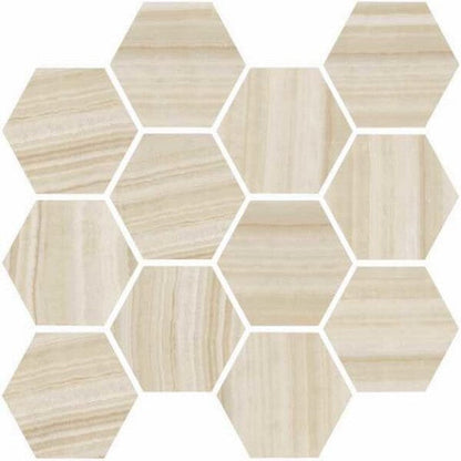 Happy Floors Onyx 12" x 14" Polished Porcelain Hexagon Mosaic