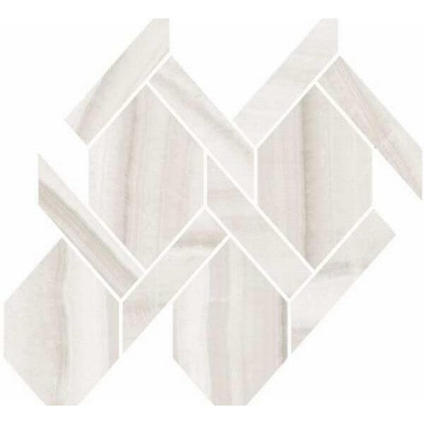 Happy Floors Onyx 13" x 14.5" Polished Porcelain Rope Mosaic, Milk, 13" x 14.5"