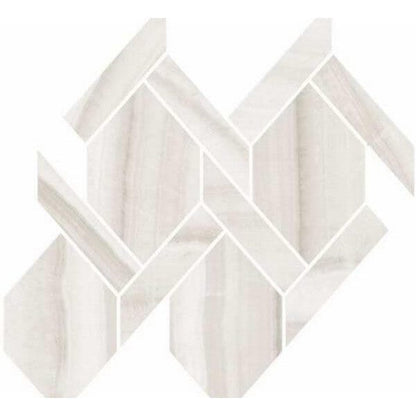 Happy Floors Onyx 13" x 14.5" Polished Porcelain Rope Mosaic, Milk, 13" x 14.5"