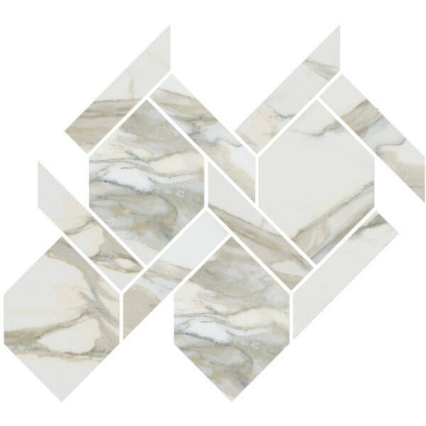 Happy Floors Stratus 13" x 14.5" Interlocking Natural Porcelain Rope Mosaic, Oro, 13" x 14.5"