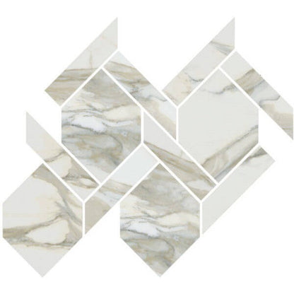 Happy Floors Stratus 13" x 14.5" Interlocking Natural Porcelain Rope Mosaic, Oro, 13" x 14.5"