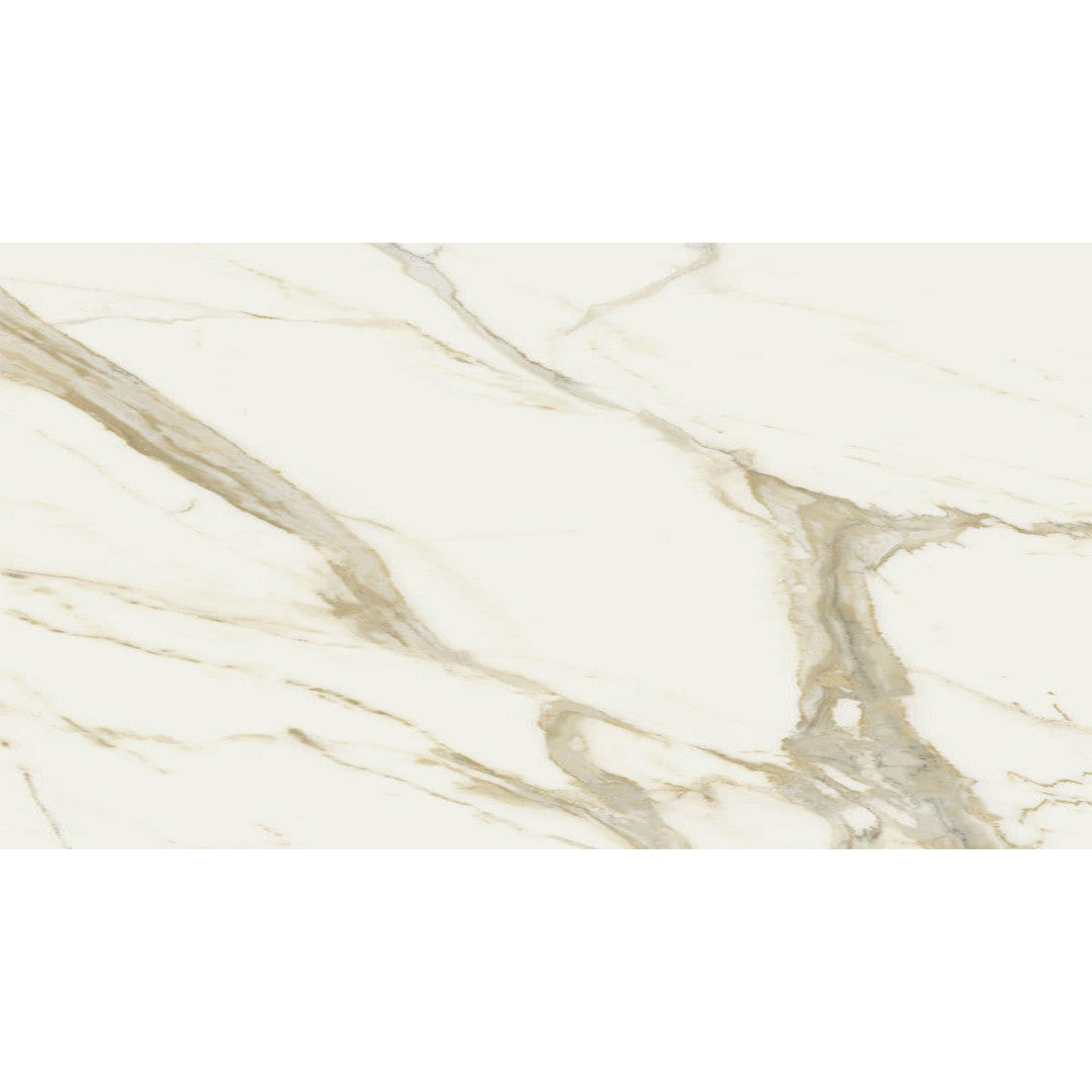 Happy Floors Stratus 24" x 48" Rectified Polished Porcelain Tile, Oro, 24" x 48"