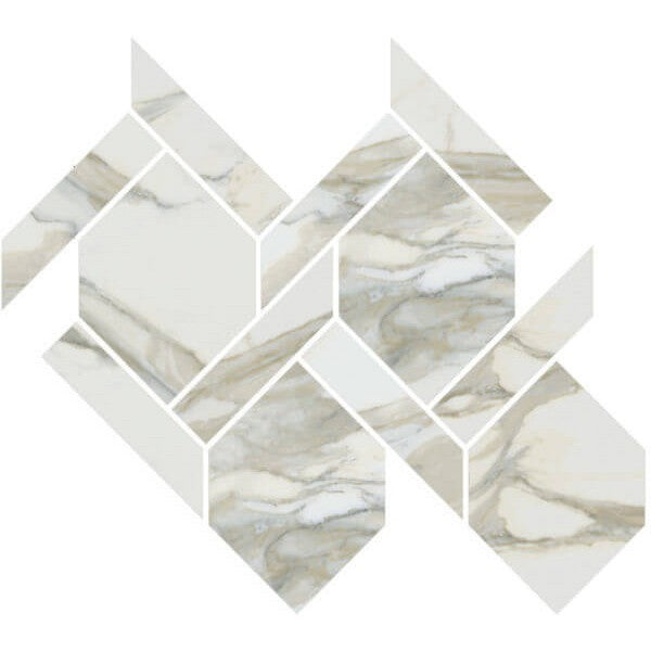 Happy Floors Stratus 13" x 14.5" Interlocking Polished Porcelain Rope Mosaic, Oro, 13" x 14.5"