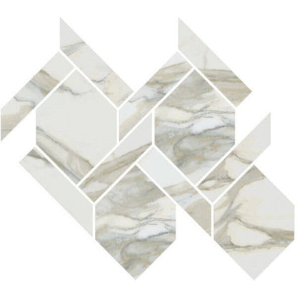 Happy Floors Stratus 13" x 14.5" Interlocking Polished Porcelain Rope Mosaic, Oro, 13" x 14.5"