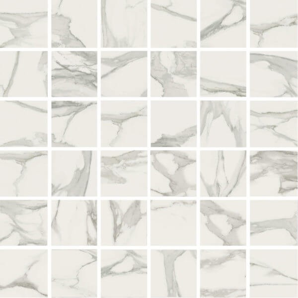 Happy Floors Stratus 12" x 12" Natural Porcelain 2" Mosaic, Grigio, 12" x 12"