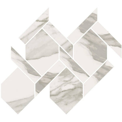 Happy Floors Stratus 13" x 14.5" Interlocking Natural Porcelain Rope Mosaic, Grigio, 13" x 14.5"