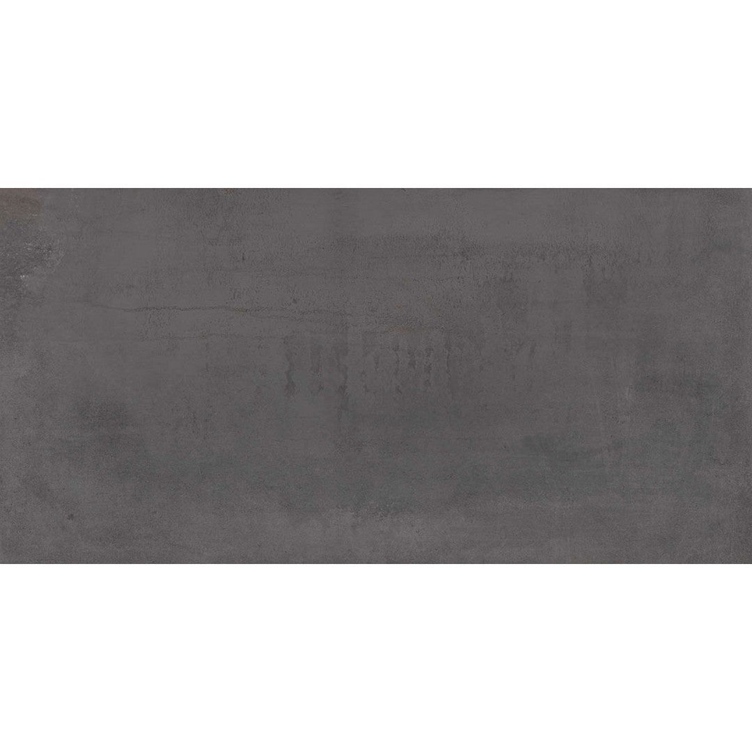 Happy Floors Iron 12" x 24" Rectified Natural Porcelain Tile, Anthracite, 12" x 24"